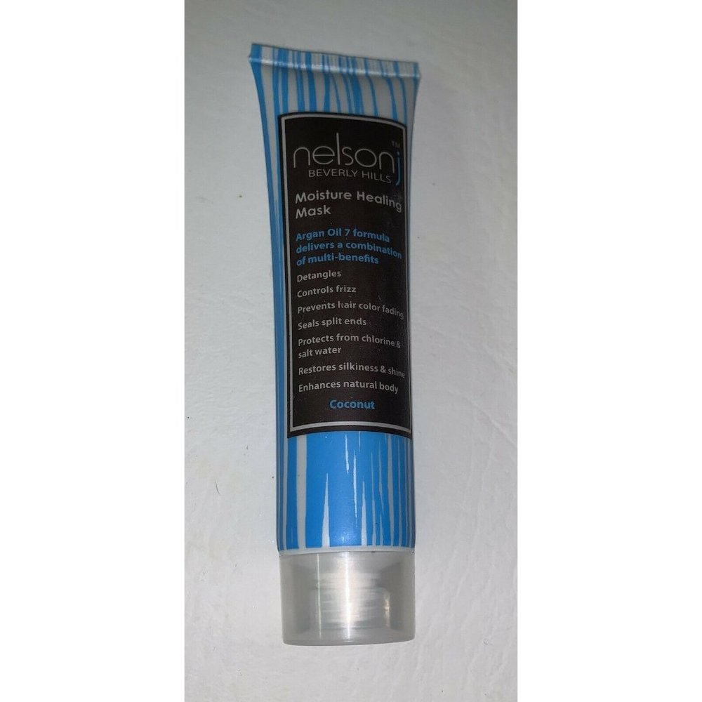 NEW NELSON J Moisture Healing Mask Argan Oil Coconut Travel Size 1 oz / 30 mL
